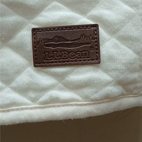 L. L. Bean Long Sleeve Hooded Quilted Full Zip Jacket Cream Size Medium Outdoors - Picture 4 of 11